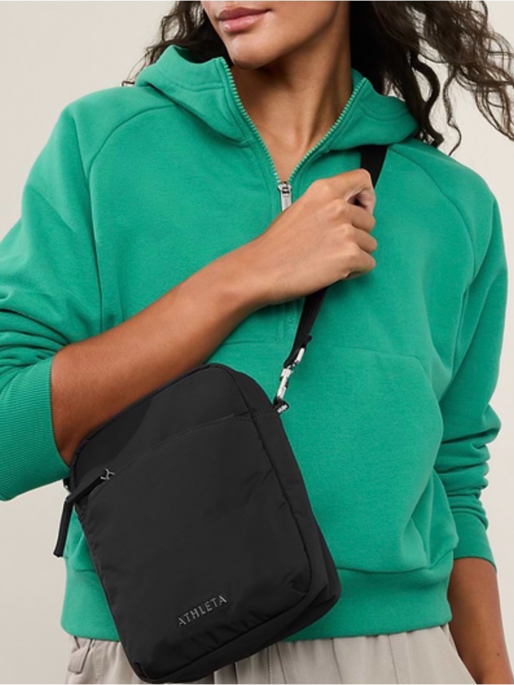 Athleta All About Vertical Crossbody Bag Black
